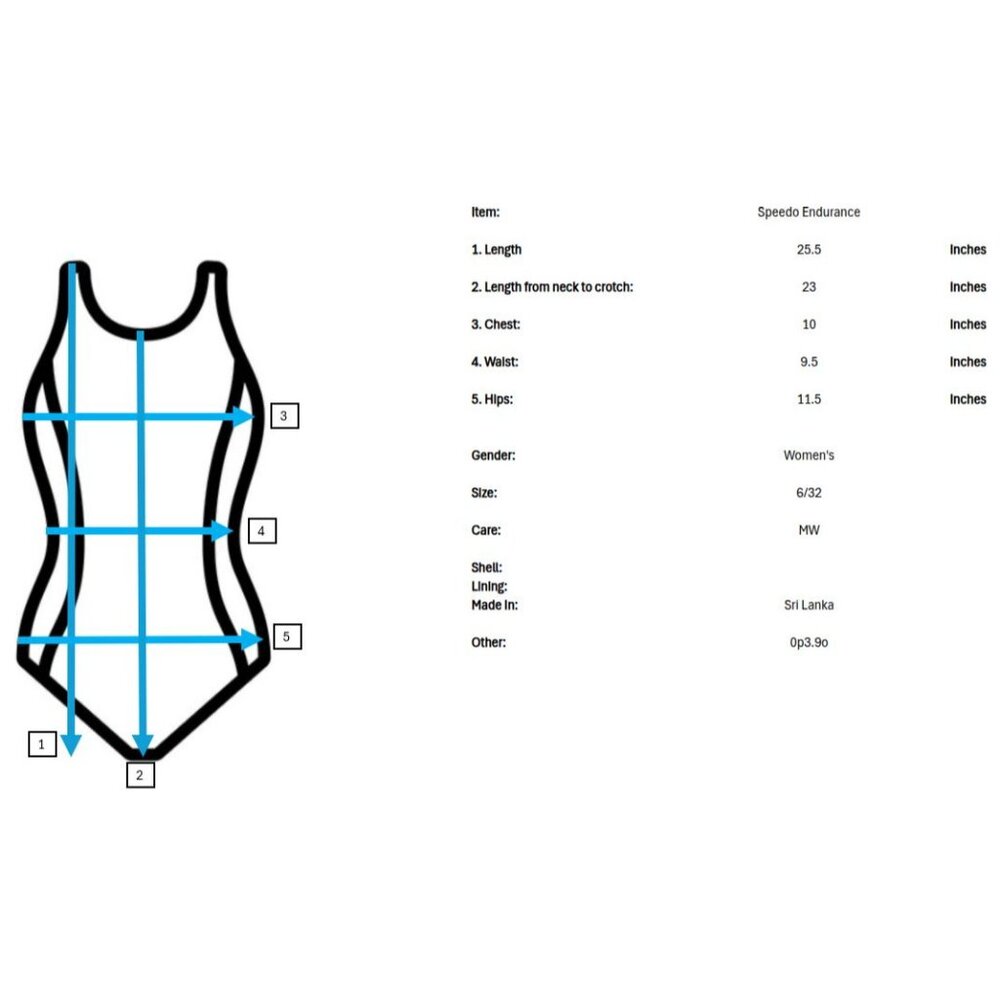 NWT Speedo Endurance + One Piece Swimsuit Womens 6 32 Black White Solid - Picture 7 of 7
